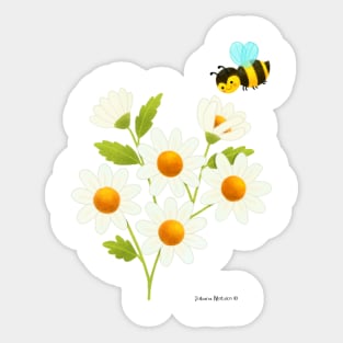 Daisies and Bee Sticker